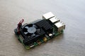 Raspberry Pi Microcomputer 4B with a black heatsink for Electrical Engineering prototyping