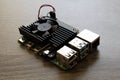 Raspberry Pi Microcomputer 4B with a black heatsink for Electrical Engineering prototyping