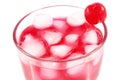 Raspberry pink cocktail with cherry