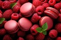 Raspberry pink French macaroons