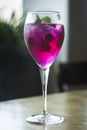 raspberry and red dragon fruit prosecco wine spritzer Royalty Free Stock Photo