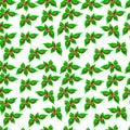 Raspberry seamless pattern. Red ripe raspberry with green leaves isolated on a white background. Healthy organic food