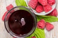 Raspberry Sirup in a glass