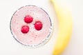 raspberry smoothie - healthy eating recipe styled concept Royalty Free Stock Photo