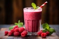 Raspberry smoothie with mint