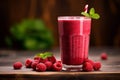 Raspberry smoothie with mint