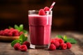 Raspberry smoothie with mint