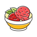 raspberry sorbet food snack color icon vector illustration