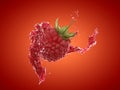 A raspberry splash