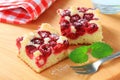 Raspberry sponge cake slices Royalty Free Stock Photo