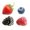 Raspberry, Strawberry and Blueberry Isolated Royalty Free Stock Photo