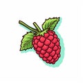 Vibrant Raspberry Fruit Illustration On White Background