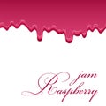 Raspberry sweet jam 3D. Realistic liquid seamless pattern isolated white background. Jelly berry confiture. Strawberry