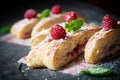 Raspberry sweet roll