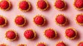 Raspberry Tartlets Pattern On Pink Background Royalty Free Stock Photo