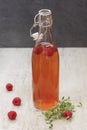 Raspberry thyme vinegar Royalty Free Stock Photo