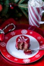 Raspberry truffle cake for christmas Royalty Free Stock Photo