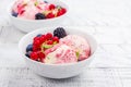 Raspberry and vanilla ice cream Royalty Free Stock Photo