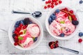 Raspberry and vanilla ice cream Royalty Free Stock Photo
