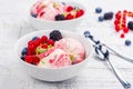 Raspberry and vanilla ice cream Royalty Free Stock Photo