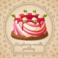 Raspberry vanilla pudding label