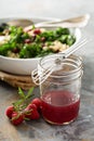 Raspberry vinaigrette salad dressing Royalty Free Stock Photo