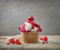Raspberry and white chocolate ice cream Royalty Free Stock Photo