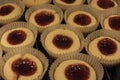 Freshly made thumbprint cookies Royalty Free Stock Photo