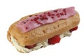 Rasperry eclair on white Royalty Free Stock Photo