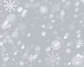 Rast, white snowflakes on a gray background, winter Royalty Free Stock Photo