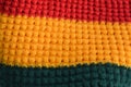 Rasta background. Rastafarian horizontal flag realistic texture knitted effect Royalty Free Stock Photo