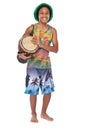 Rasta boy with conga Royalty Free Stock Photo