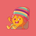 Rasta emoji character Chillin vector illustration.