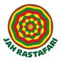 Rasta logo in rastafarian colours