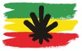 Rasta Man Flag Vector Hand Painted with Rounded Brush Royalty Free Stock Photo