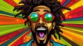 rasta man funny cartoon AI generated Royalty Free Stock Photo