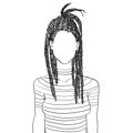 Rasta woman in a striped t-shirt avatar