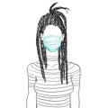 Rasta woman with a medical mask avatar