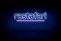 Rastafari - blue neon announcement signboard