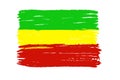 Rastafari flag isolated on a white background. The symbol of Rastafari. Royalty Free Stock Photo