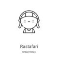 rastafari icon vector from urban tribes collection. Thin line rastafari outline icon vector illustration. Linear symbol for use on Royalty Free Stock Photo