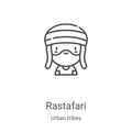 rastafari icon vector from urban tribes collection. Thin line rastafari outline icon vector illustration. Linear symbol for use on Royalty Free Stock Photo