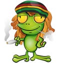 Rastafarian Frog Cartoon