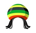 Rastafarian hat and dreadlocks isolated. Jamaica cap and hair Royalty Free Stock Photo