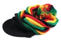 Rastafarian hat isolated on white background Royalty Free Stock Photo