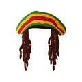 Rastaman hat wig with dreadlocks