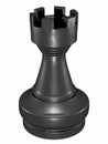 Chess rook black front Royalty Free Stock Photo