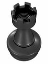 Chess rook black top Royalty Free Stock Photo