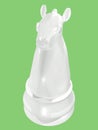 Chess knight white front view left