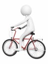 White man bicycle go left more back Royalty Free Stock Photo